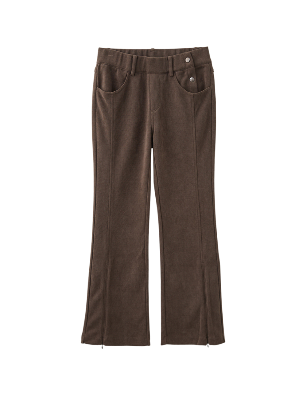 abito修身側開拉鍊微喇叭長褲