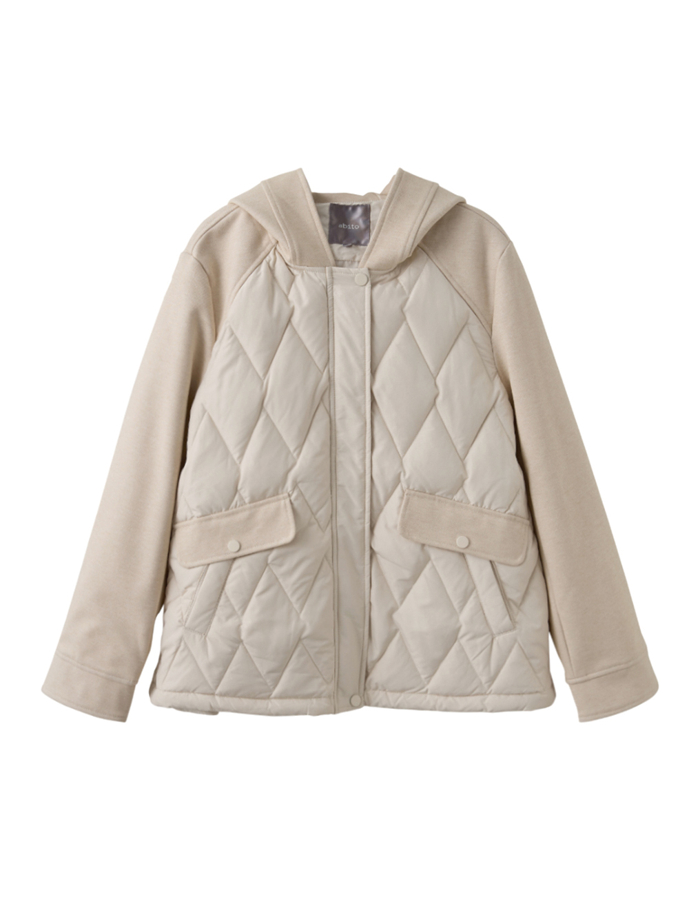 abito菱格立體绗縫連帽外套