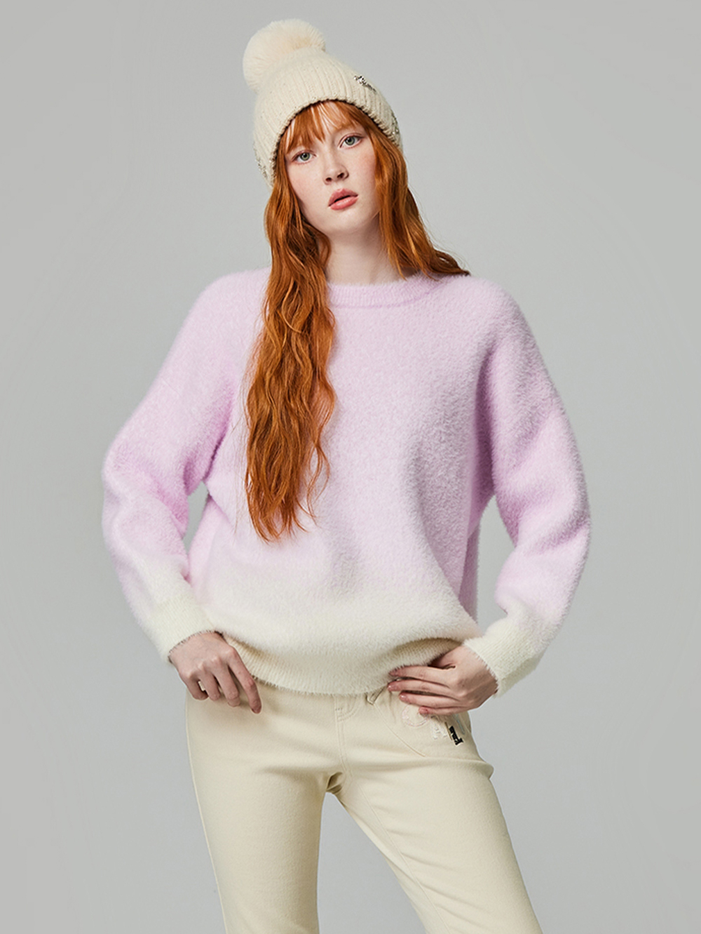 abito溫暖漸層針織上衣