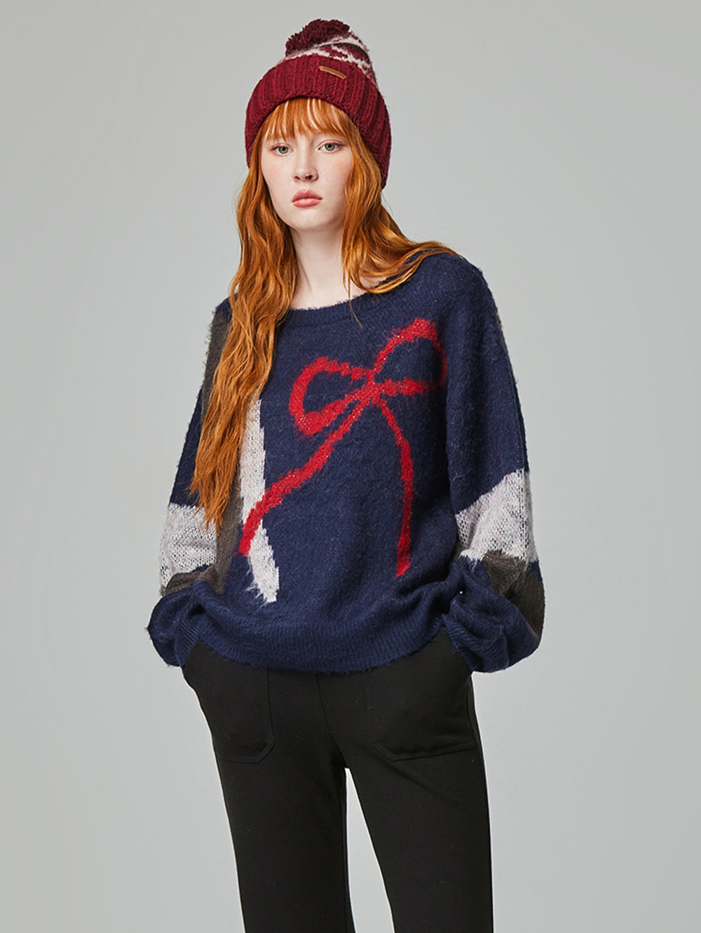 abito甜美蝴蝶結針織上衣