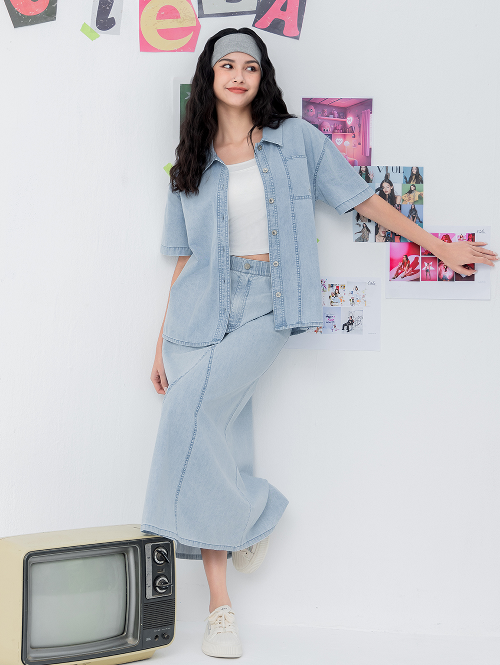 CIELA解構水洗牛仔長裙