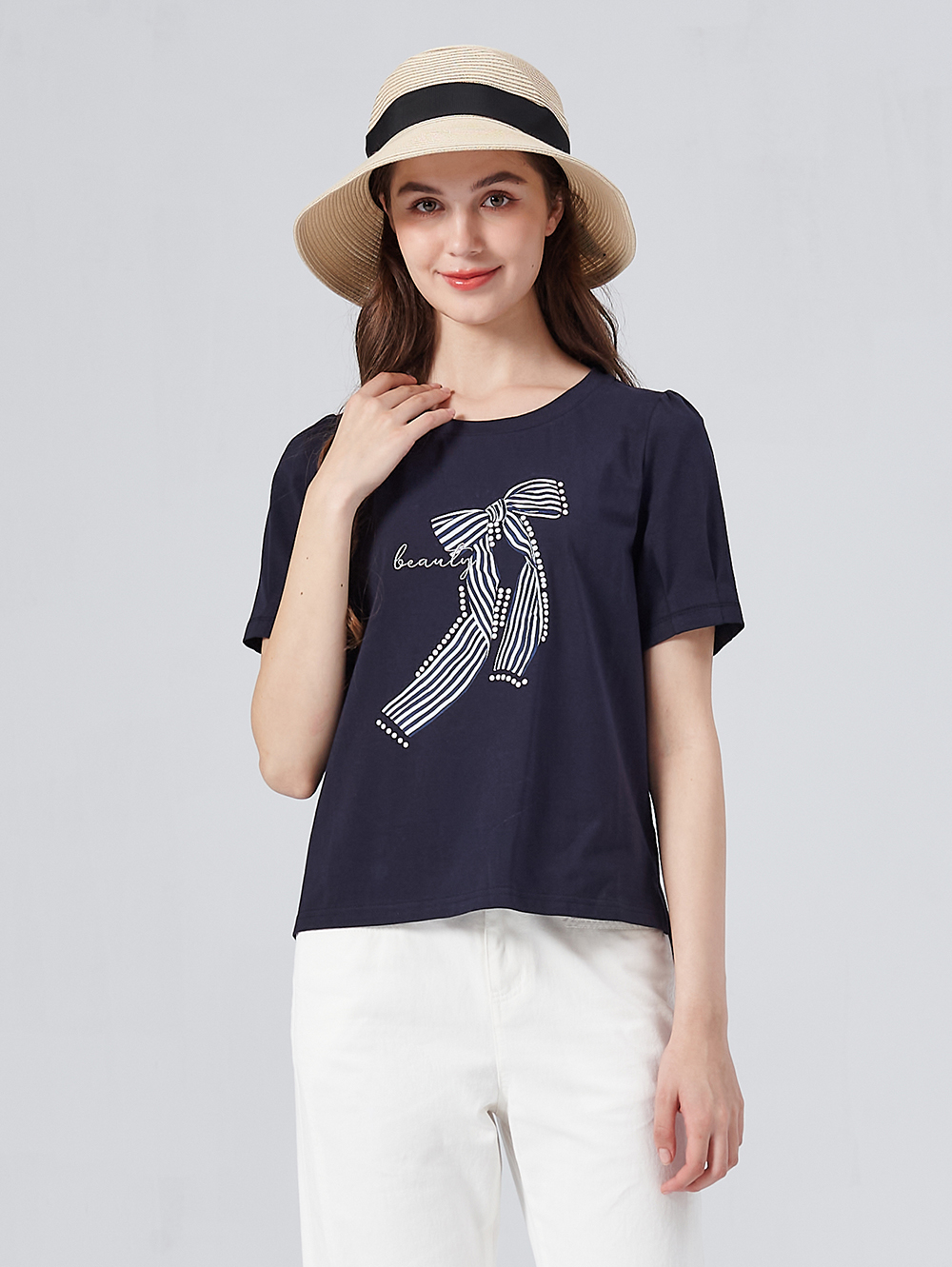 DITA日系蝴蝶結印圖T-SHIRT
