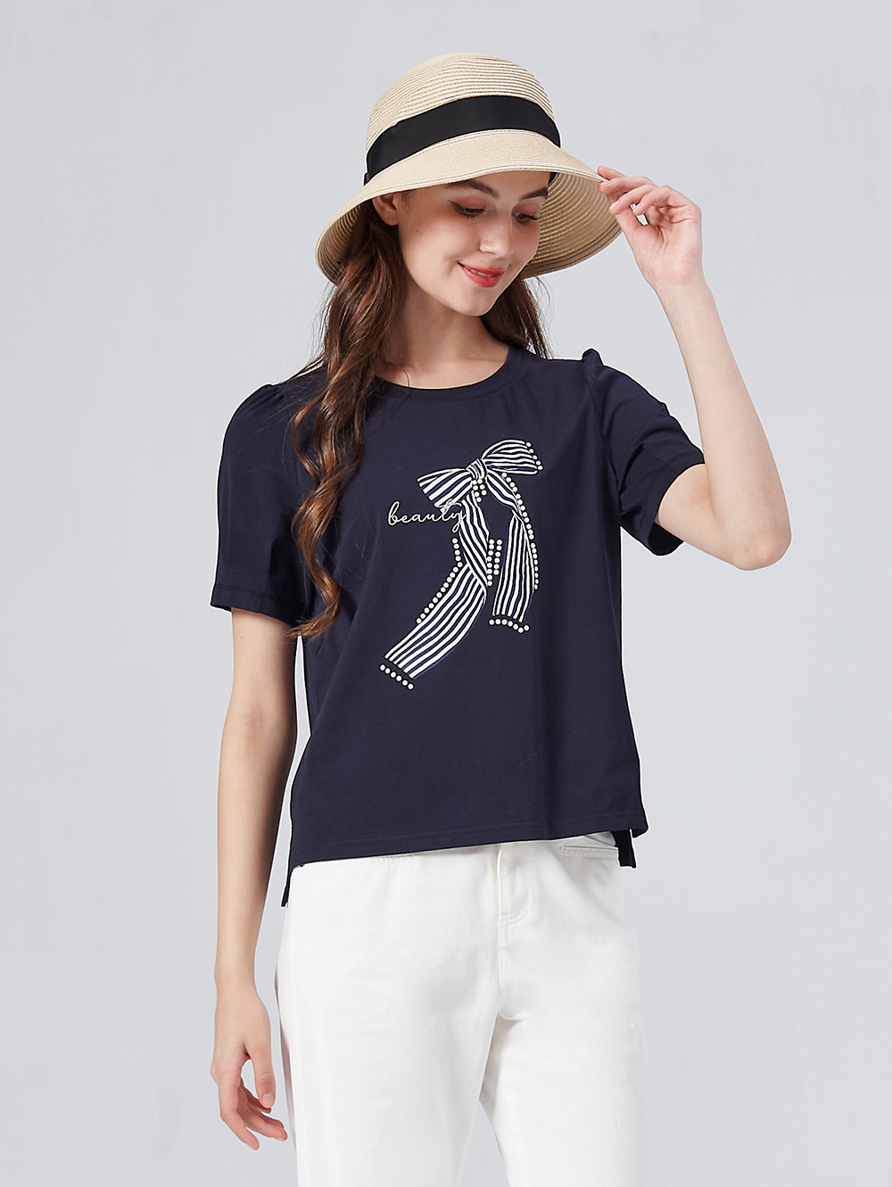 DITA日系蝴蝶結印圖T-SHIRT