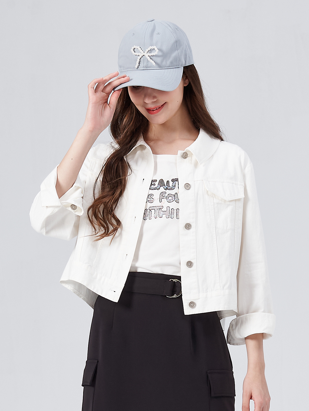 DITA精緻亮片字母T-SHIRT