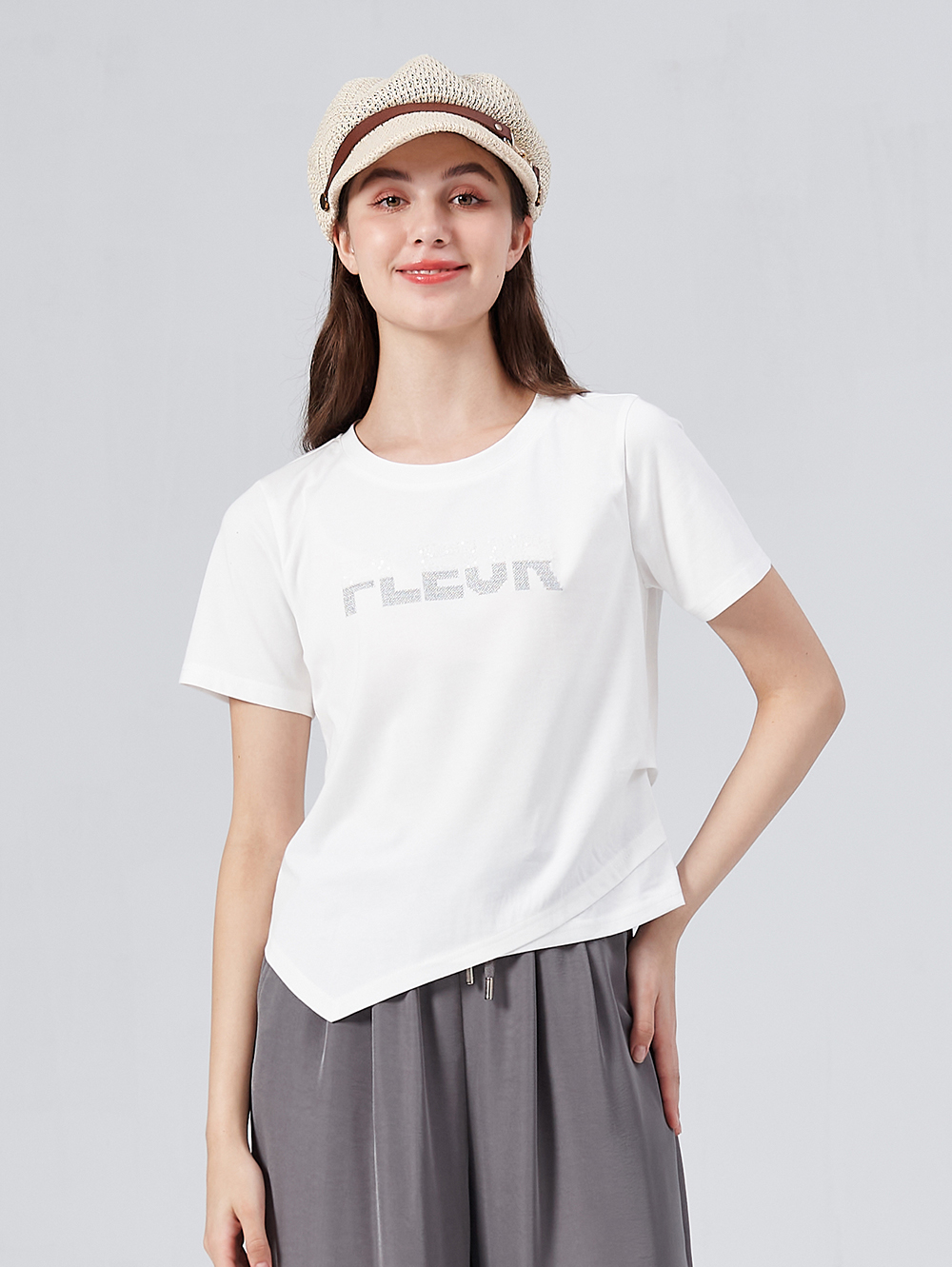DITA基礎百搭亮片字母T-SHIRT