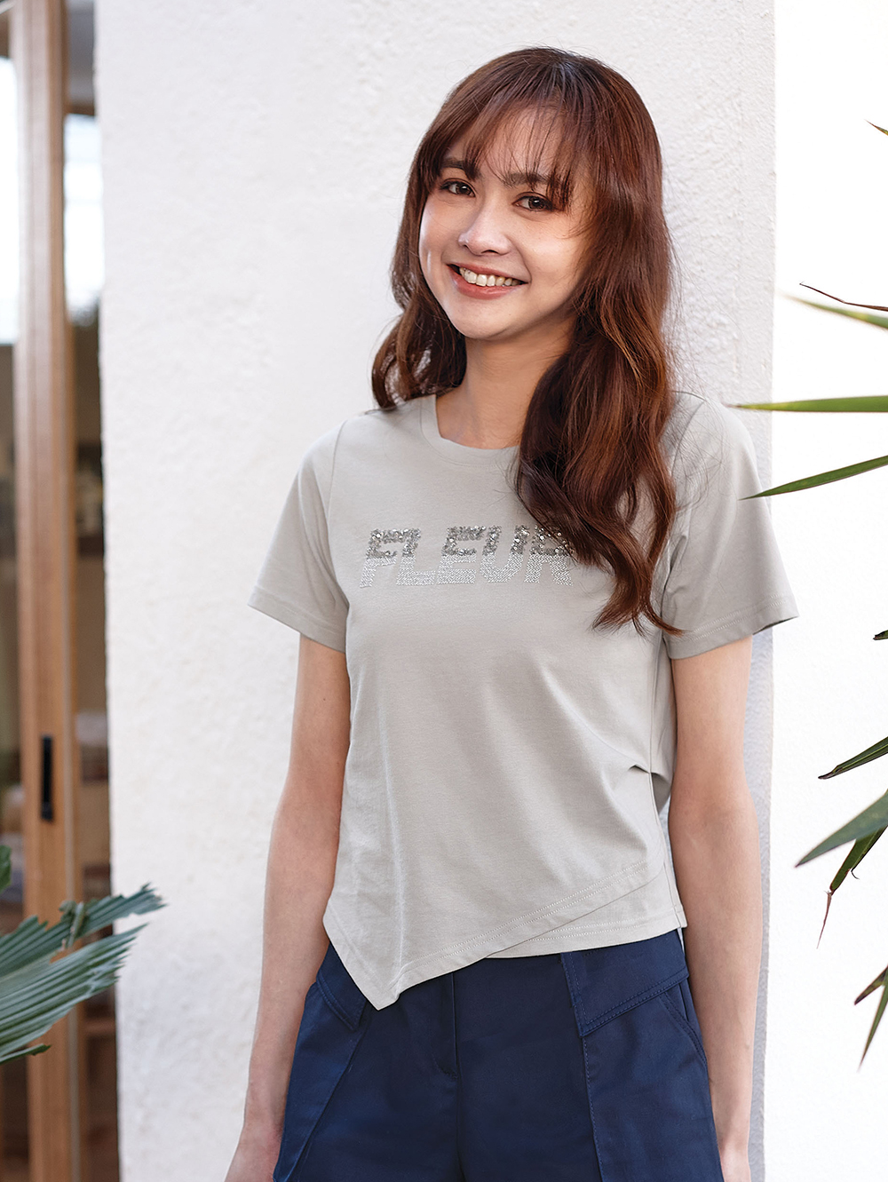 DITA基礎百搭亮片字母T-SHIRT
