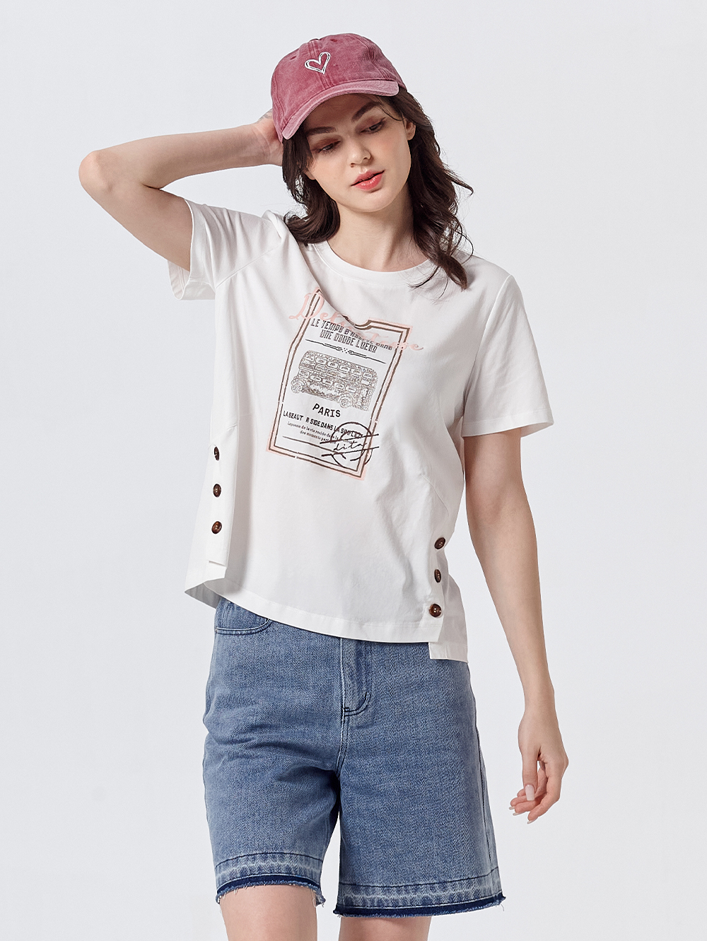 DITA造型下擺印花休閒T-shirt