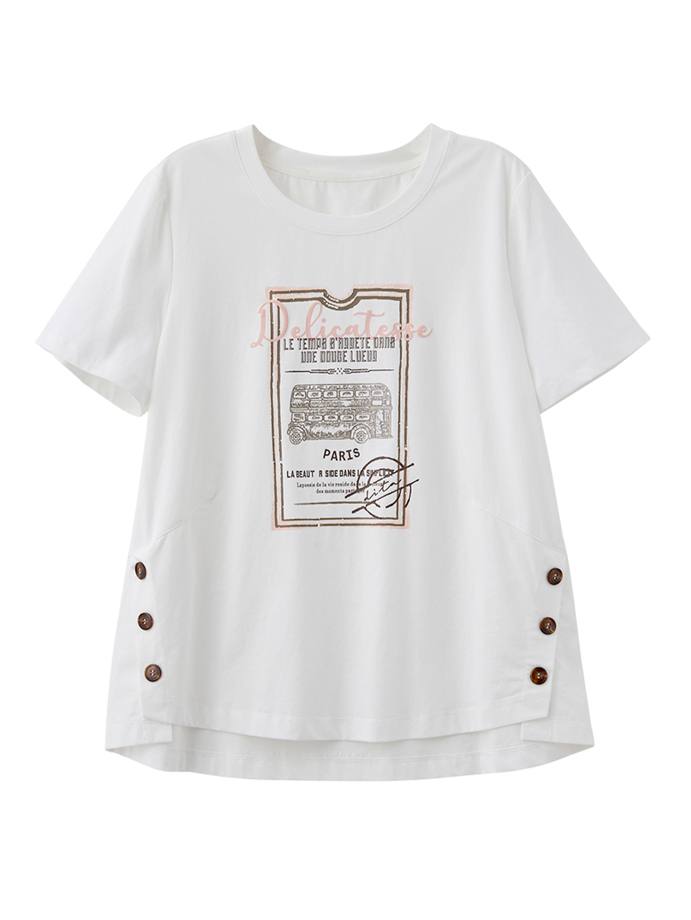 DITA造型下擺印花休閒T-shirt
