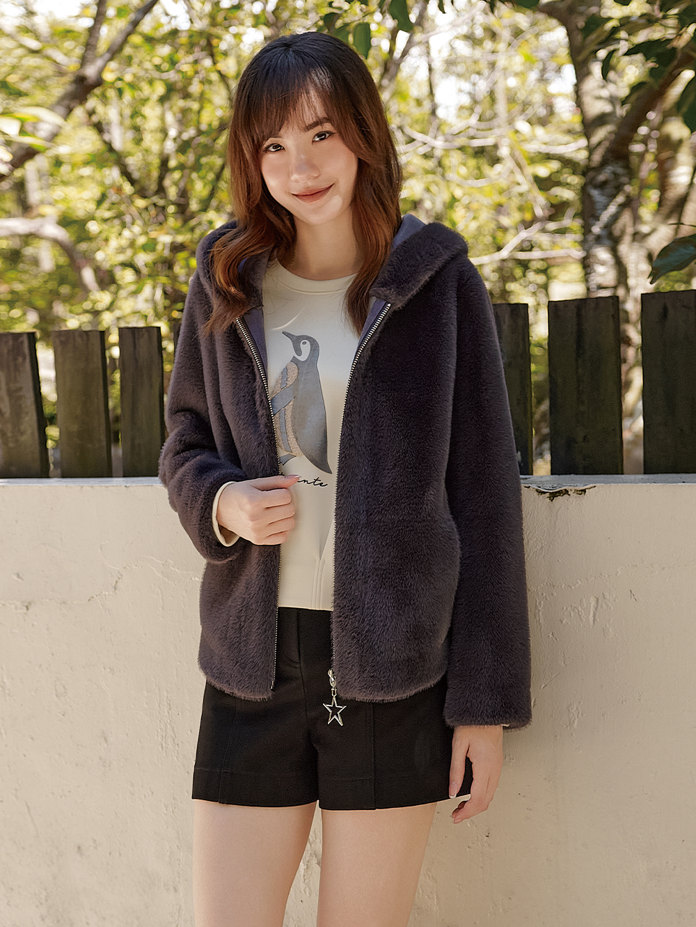 DITA輕奢感短版毛草外套