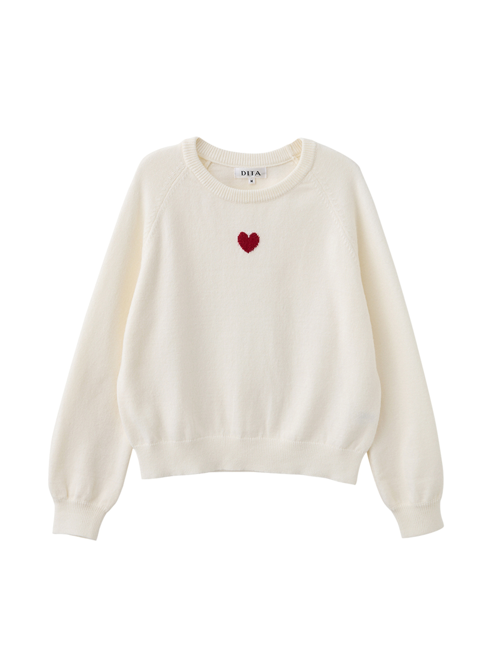 DITA拉克蘭袖愛心針織上衣