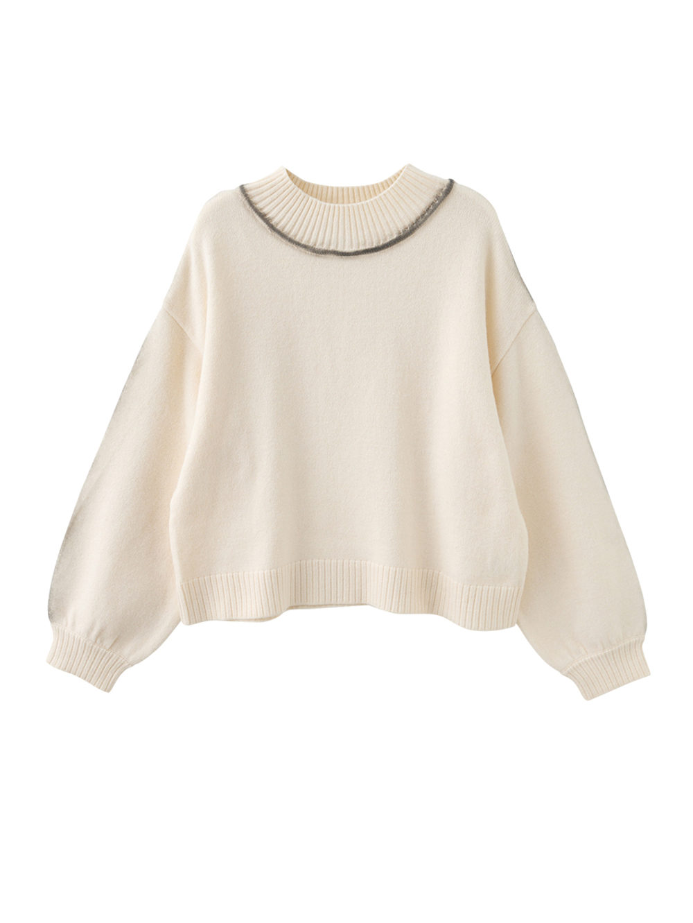 DITA高領噴漆感短版毛衣