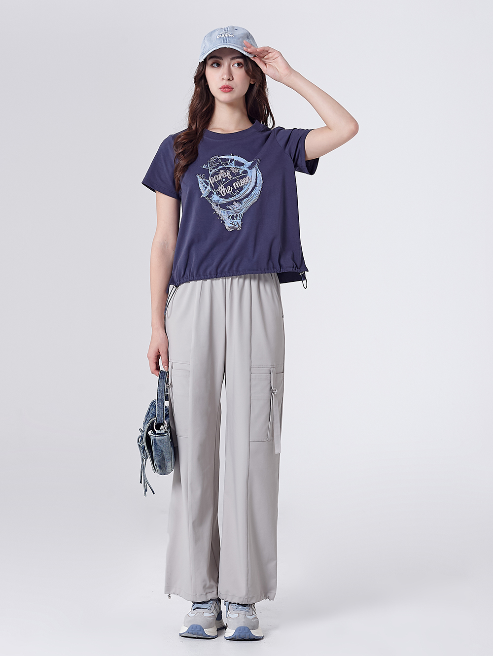 DITA都會感抽繩寬褲