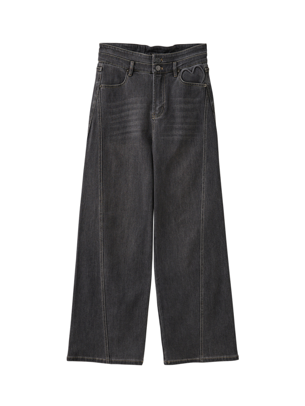 DITA甜酷感愛心鋼印寬褲