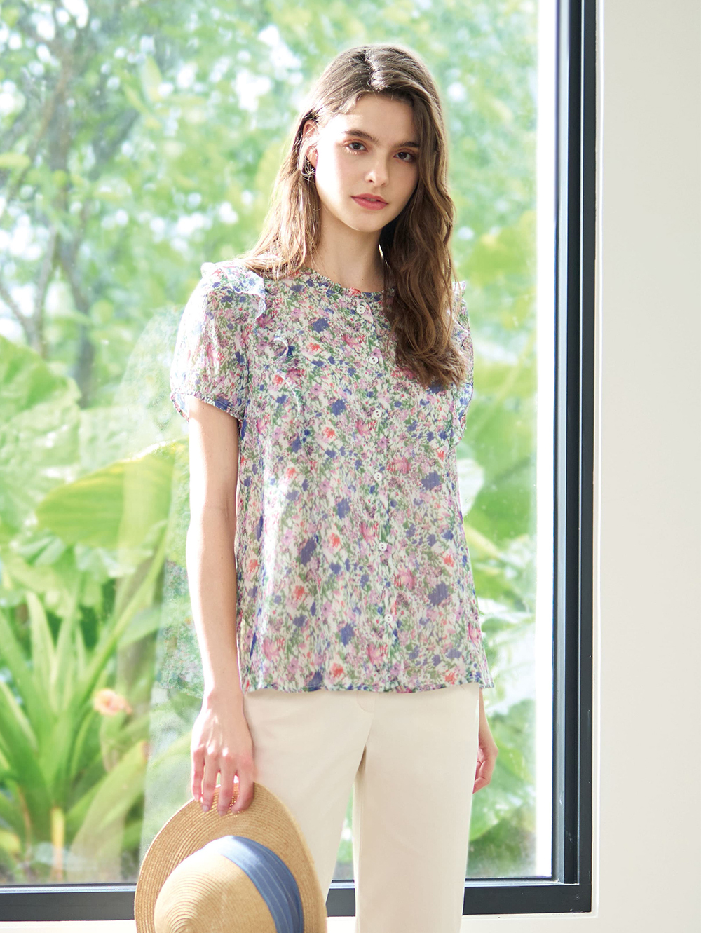 JOAN清新甜美碎花上衣