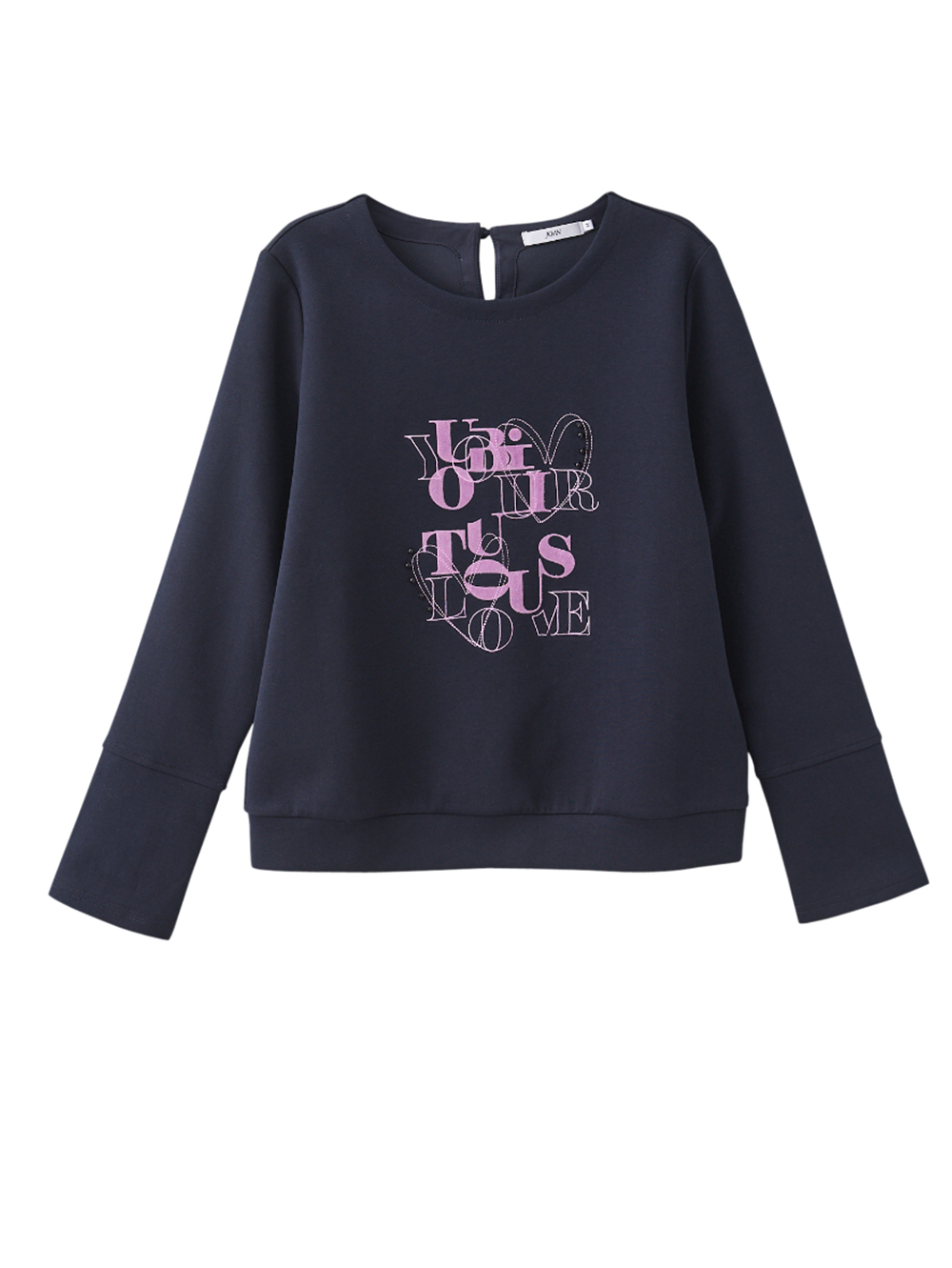 JOAN珍珠裝飾立體字母彈性上衣