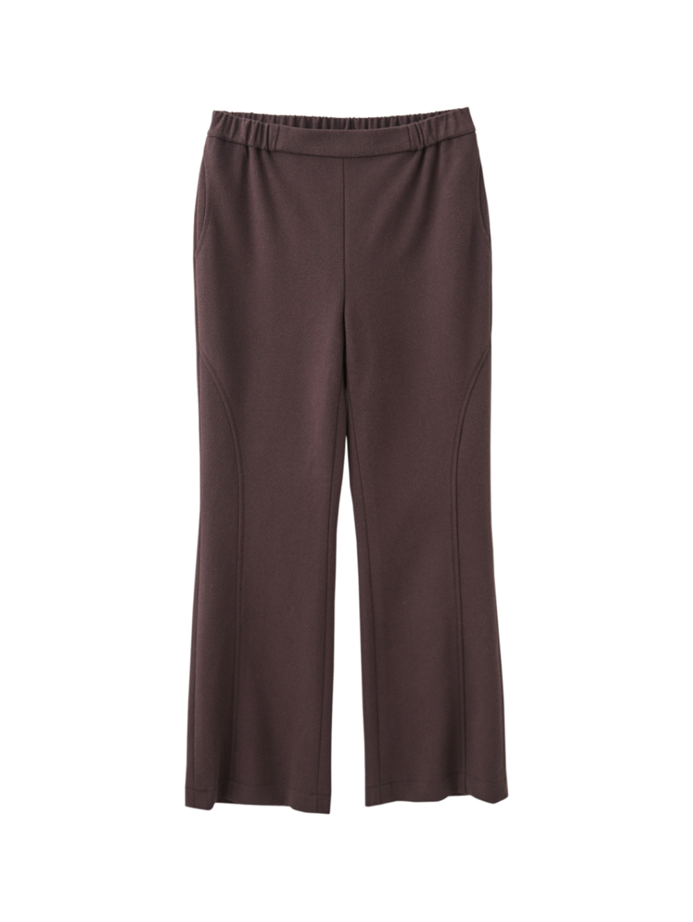 JOAN弧形剪接彈性喇叭褲