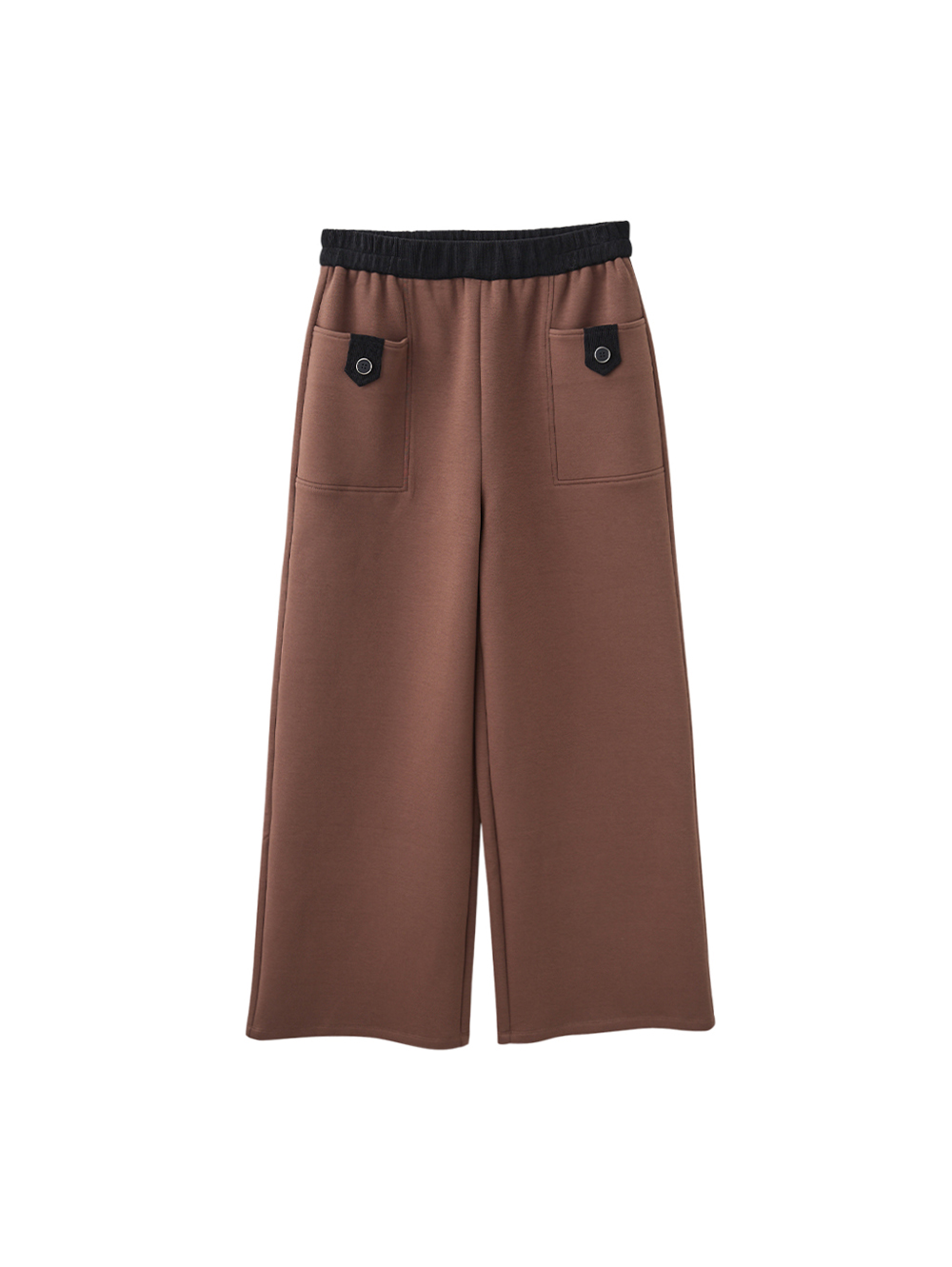 JOAN高彈舒適配色寬版長褲