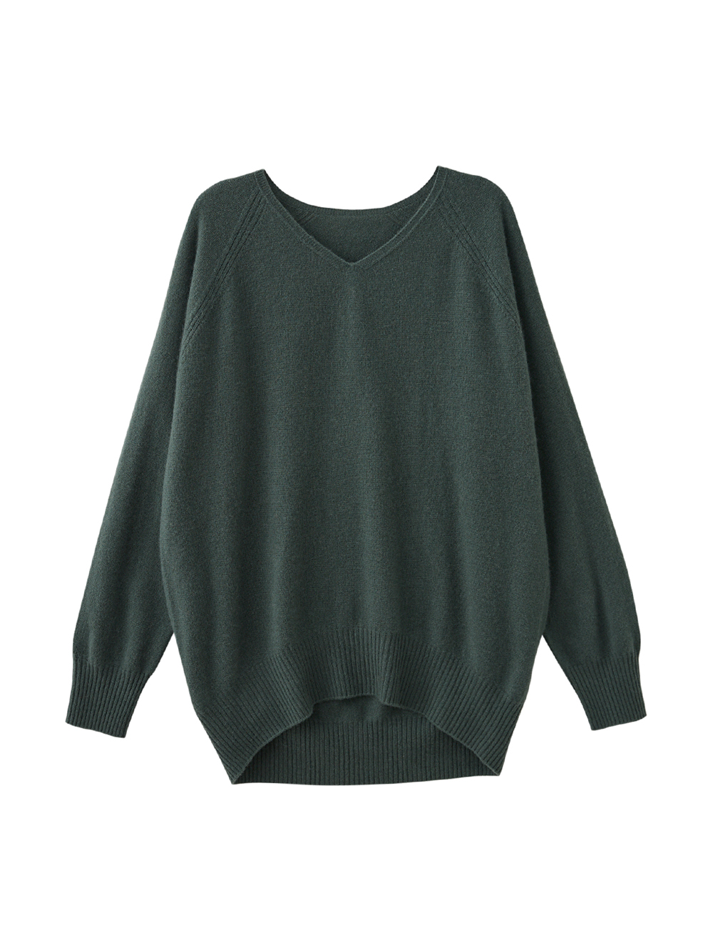 JOAN Cashmere中長版V領柔軟針織衫