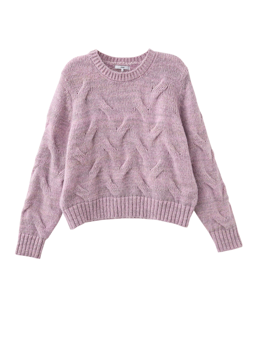 JOAN亮蔥立體麻花短版針織上衣