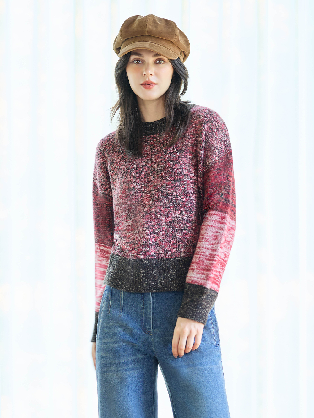 JOAN輕暖混色針織短版上衣