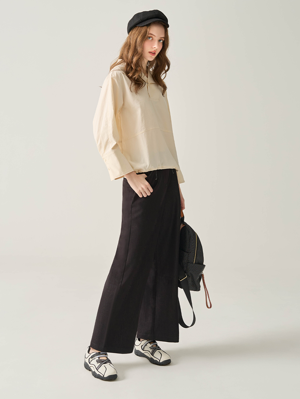 JOAN俐落都會線條通勤寬褲