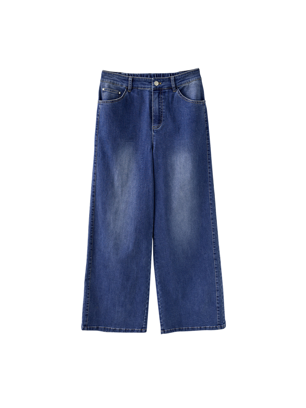 JOAN率性修身直筒寬版牛仔褲