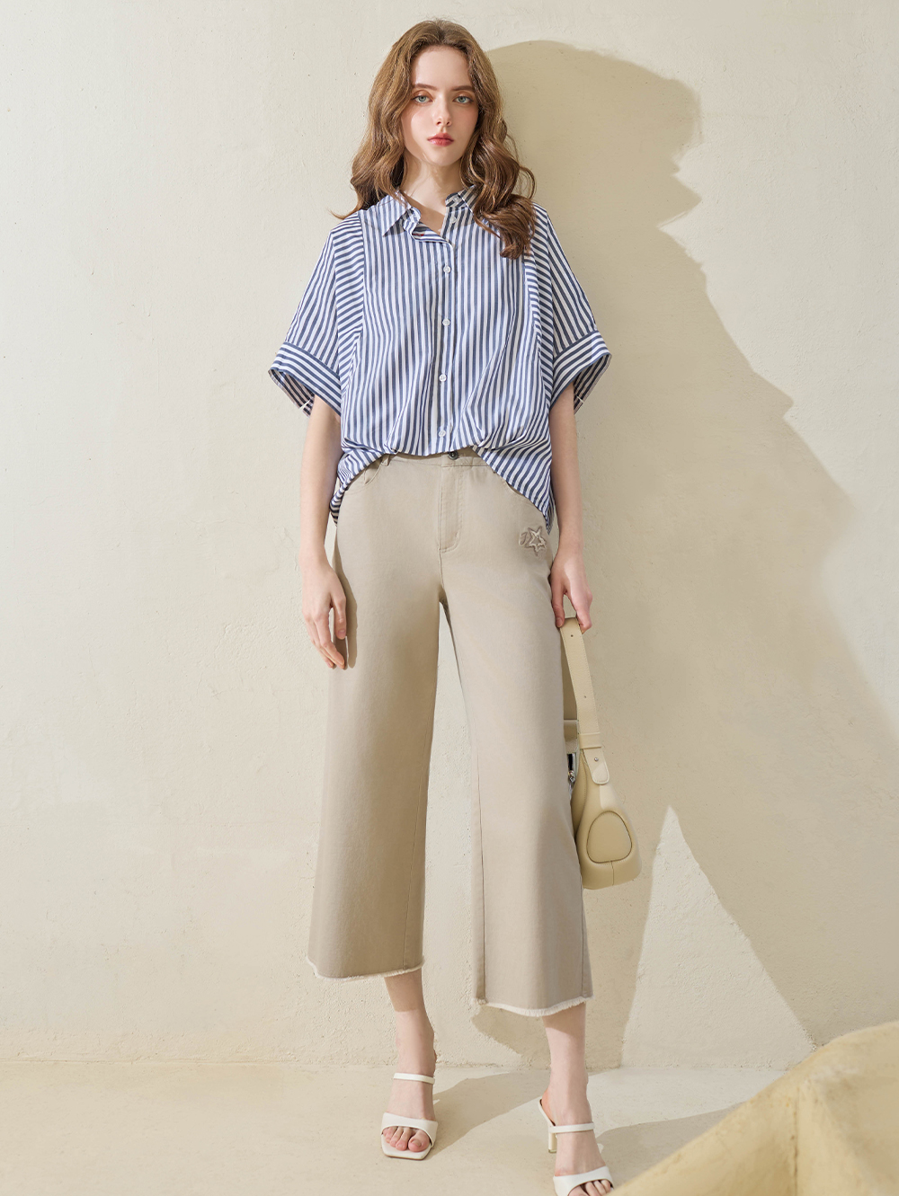 JOAN都會率性星星電繡八分寬褲