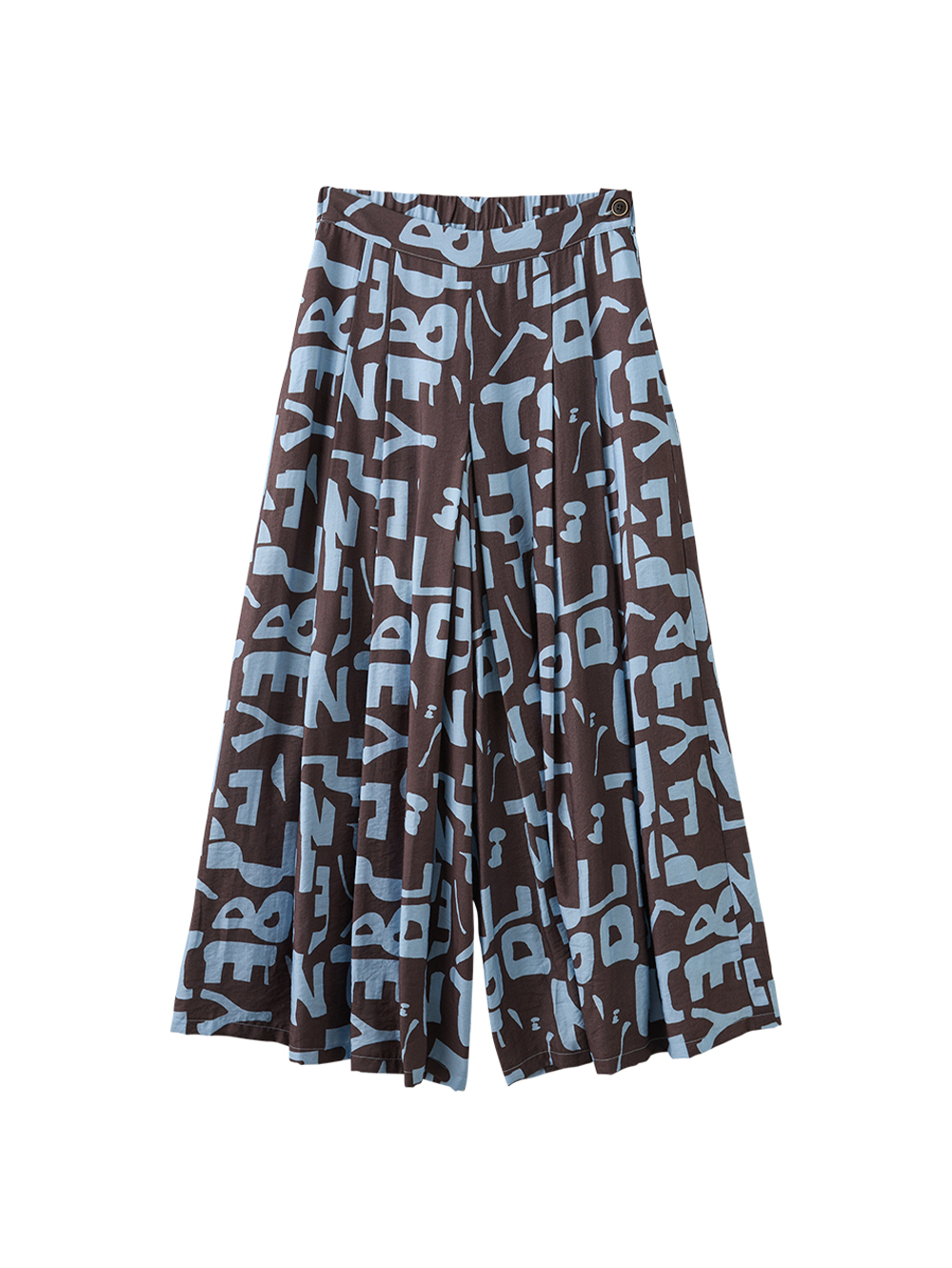 JOAN藝術感印花寬擺褲裙