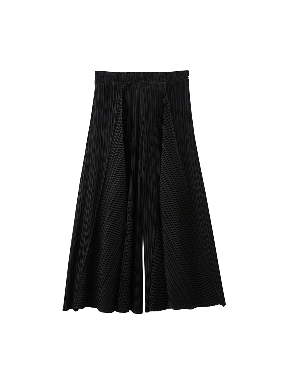 JOAN都會感流線壓褶寬褲裙