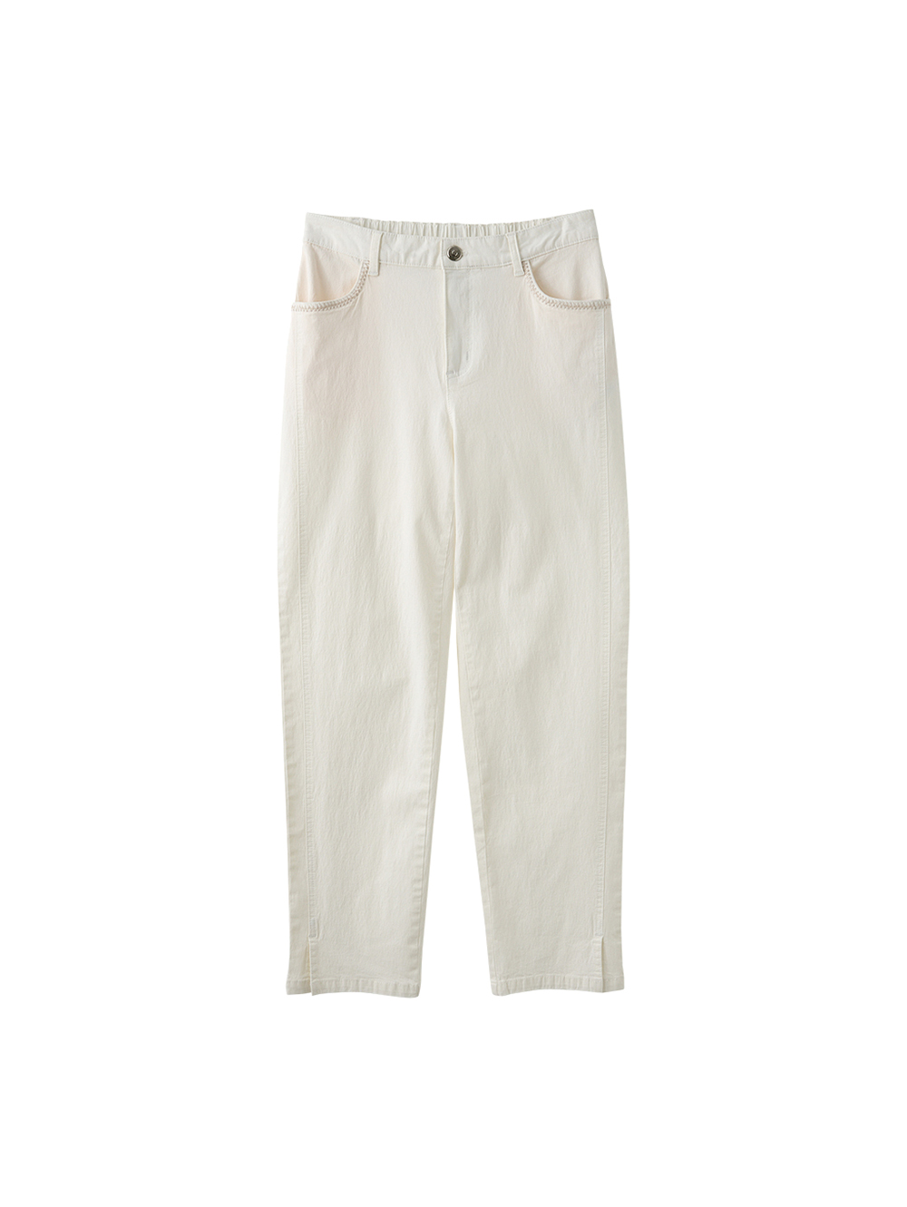 JOAN冰涼紗高彈九分直筒褲