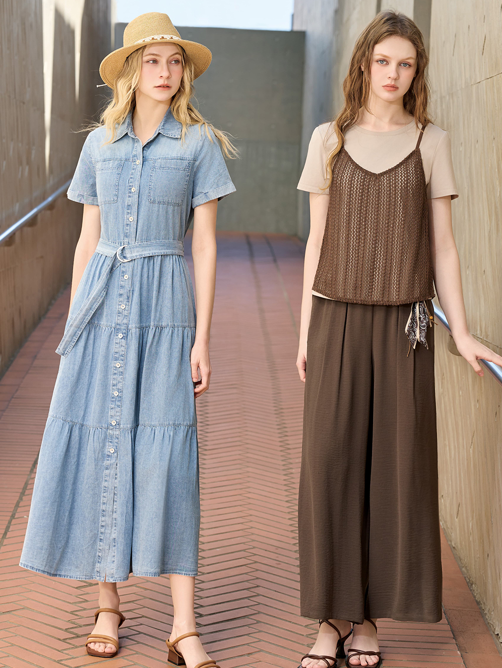 JOAN輕盈垂感寬褲(附吊飾)