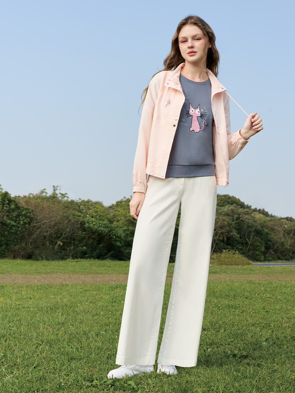 JOAN夏日降溫彈力牛仔寬褲(素色款)