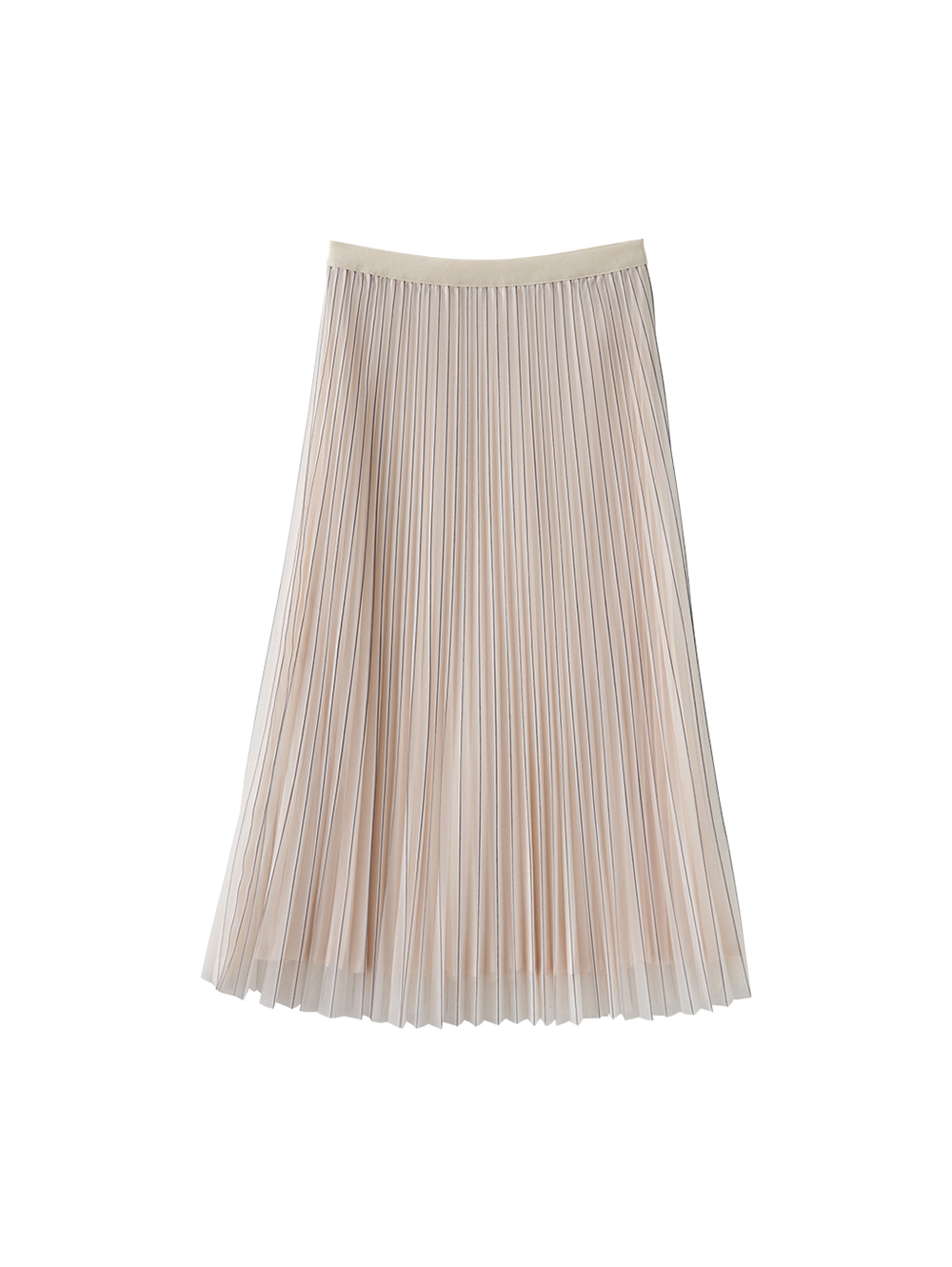 JOAN輕霧垂墜網紗壓摺長裙