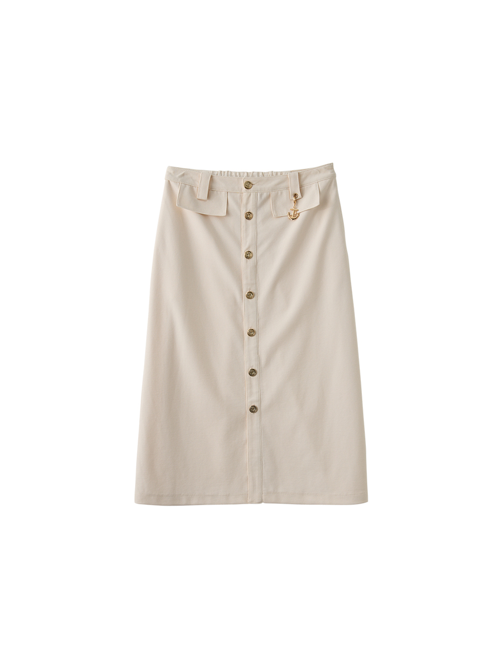 JOAN經典海軍風排釦鉛筆裙