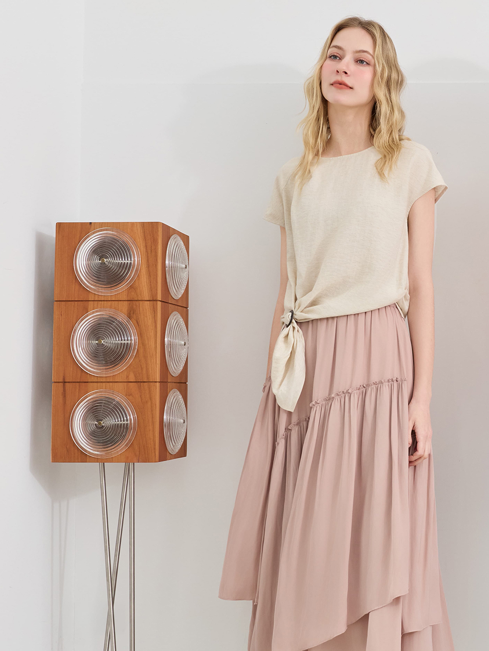 JOAN柔霧不對稱蛋糕長裙