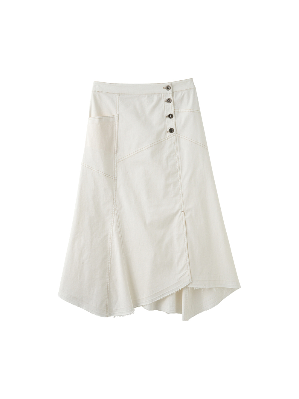 JOAN立體剪裁不對襯A字裙