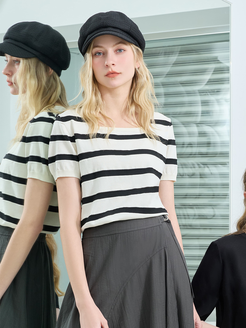 JOAN D型環腰帶不對襯裙