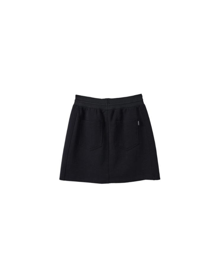 abito織帶腰頭空氣布短裙