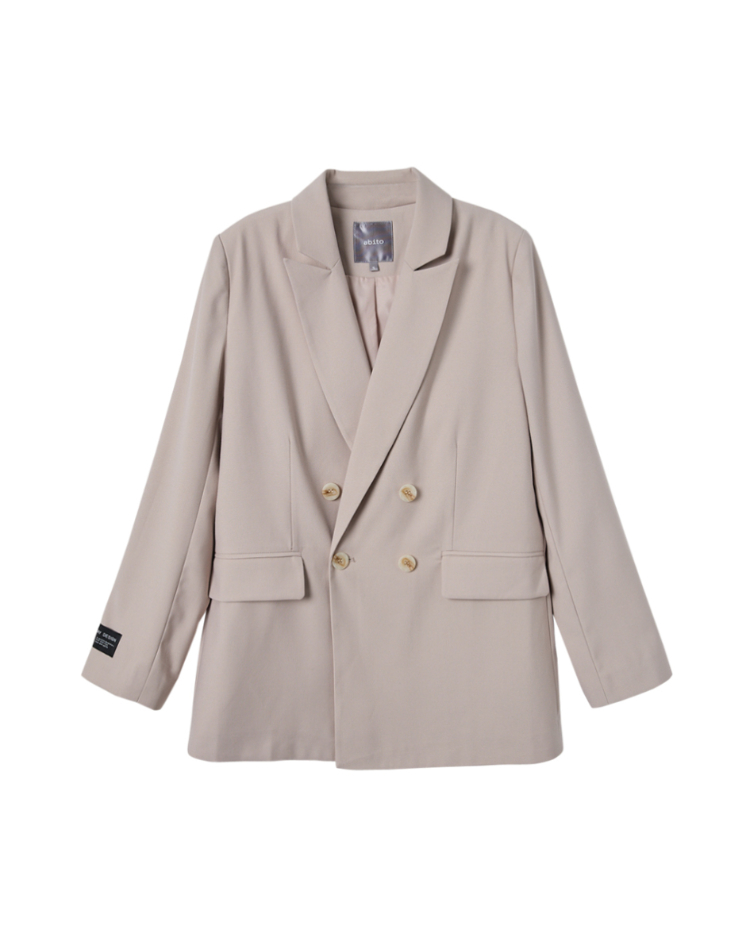 abito針織領片西裝外套