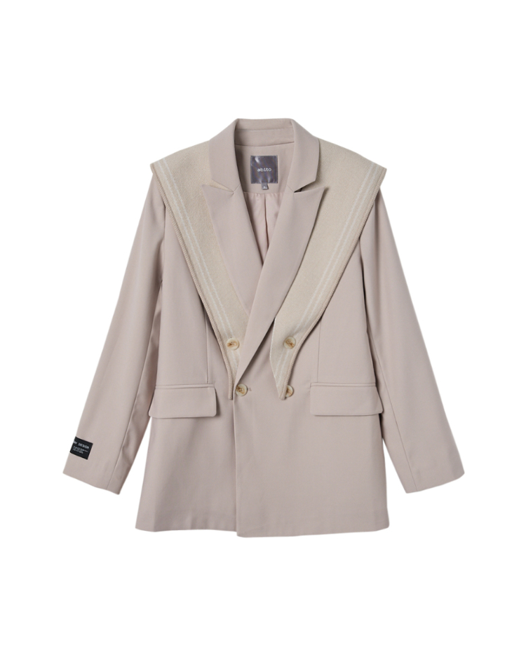 abito針織領片西裝外套