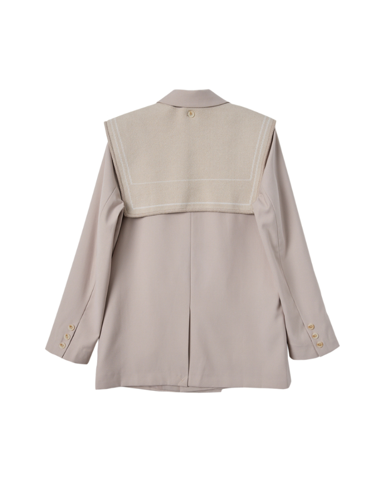 abito針織領片西裝外套