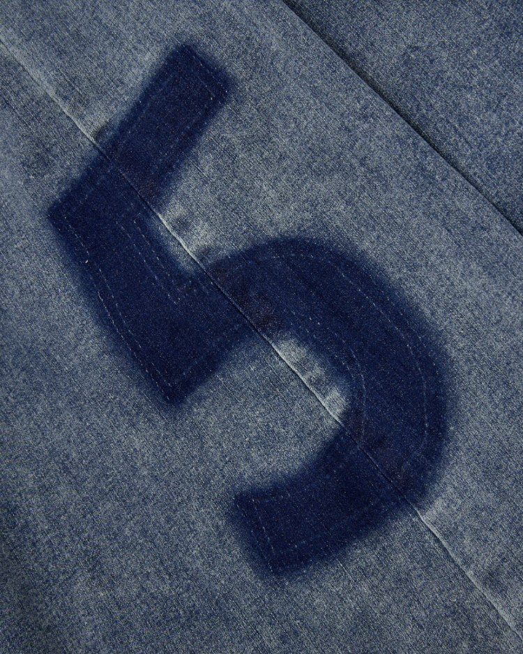 abito金屬小釦飾牛仔直筒褲