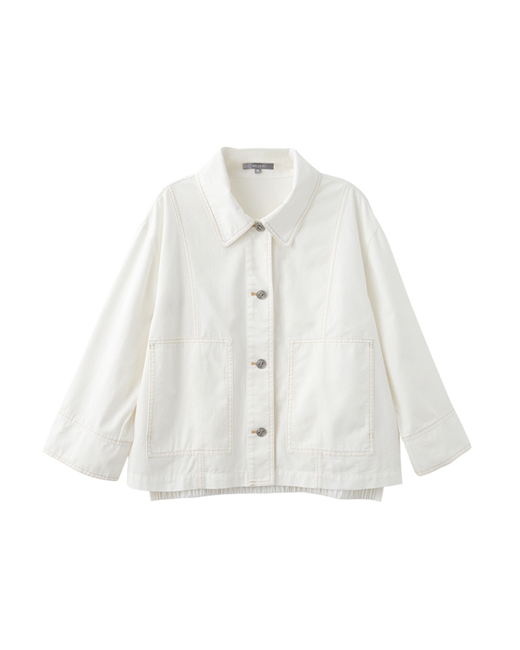 abito刺繡小字薄料牛仔外套
