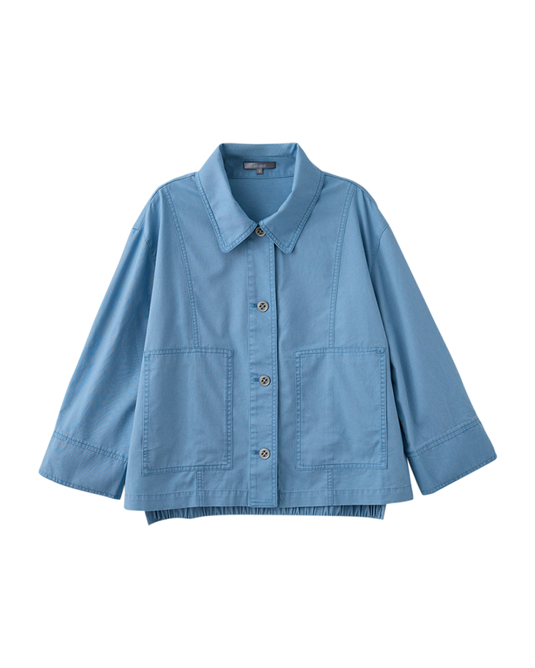 abito刺繡小字薄料牛仔外套