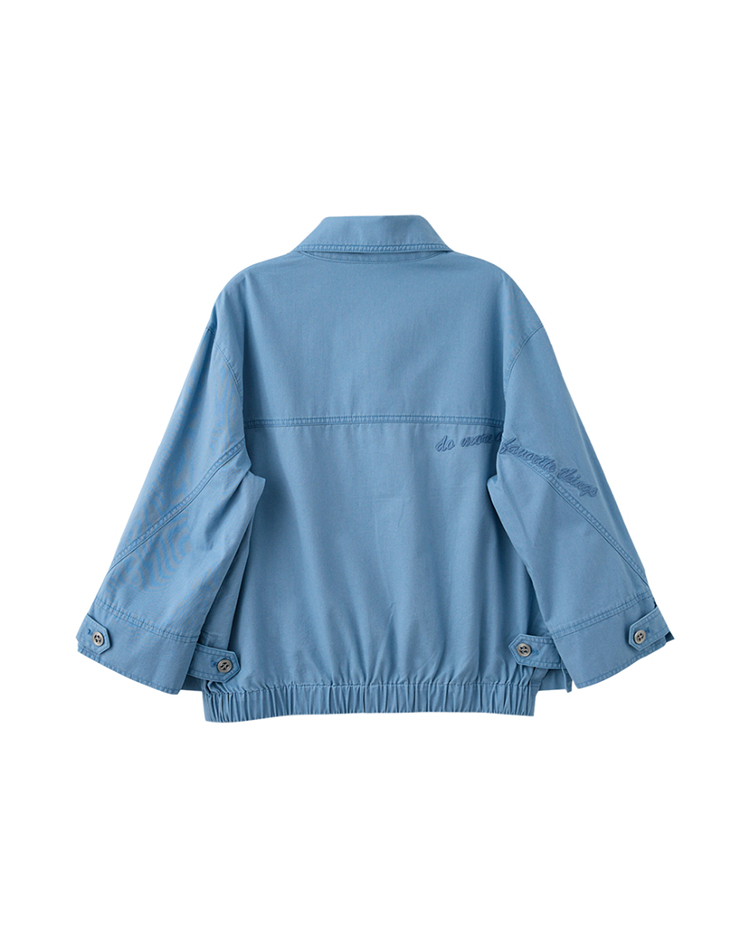 abito刺繡小字薄料牛仔外套