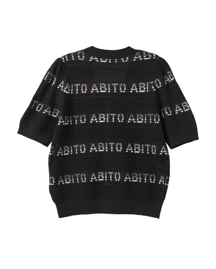 abito文字織紋短袖開襟上衣