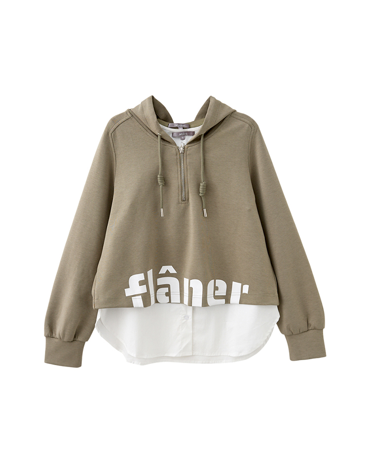 abito兩件式貼字連帽上衣