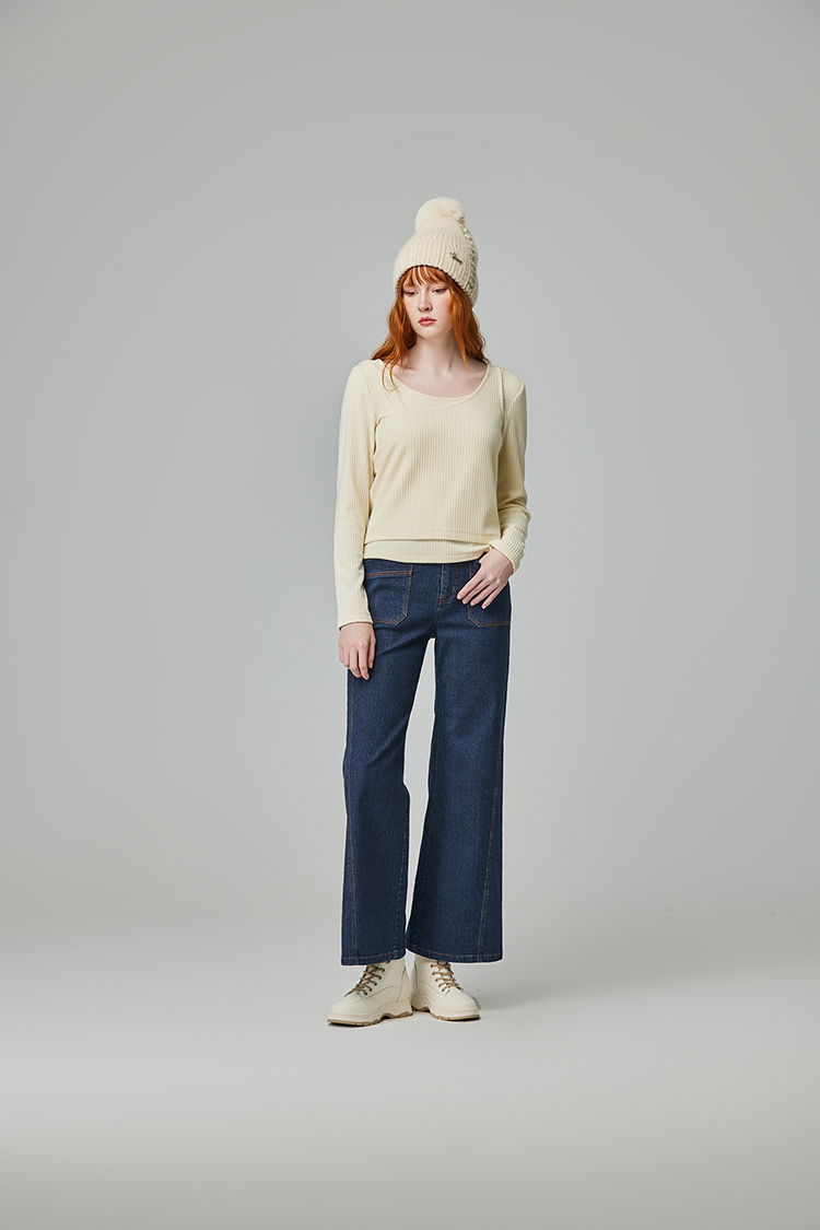 abito斜肩造型兩件式上衣