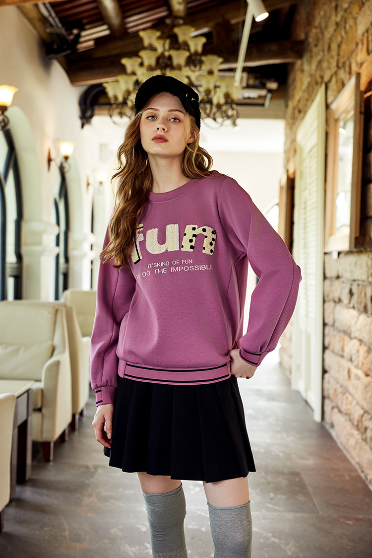 abito可愛毛絨字母連帽上衣