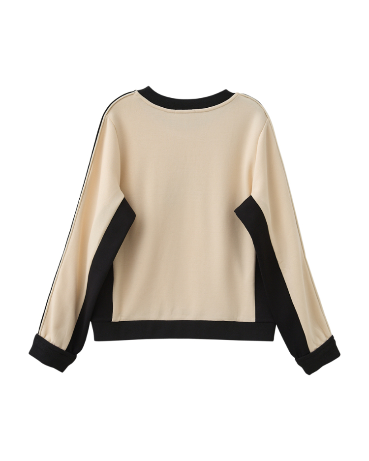 abito電繡字母拼接上衣